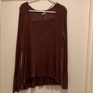 Maroon free people long sleeve top